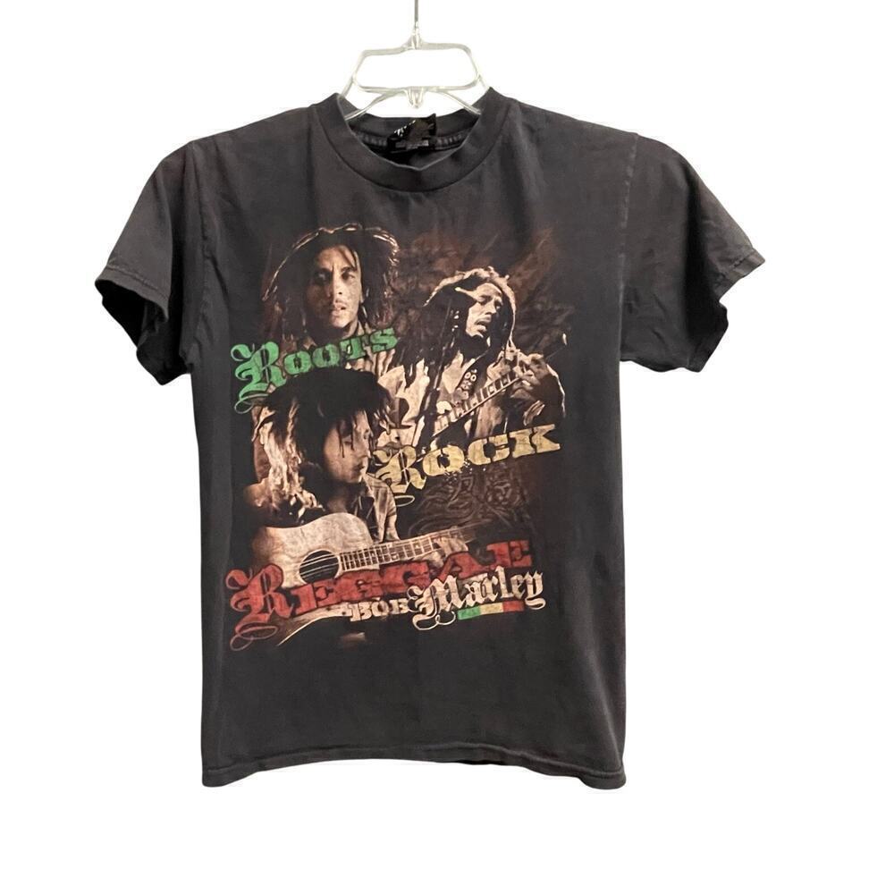 Vintage Bob Marley Shirt Size Small Roots Rock Reggae Zion Short Sleeve Black